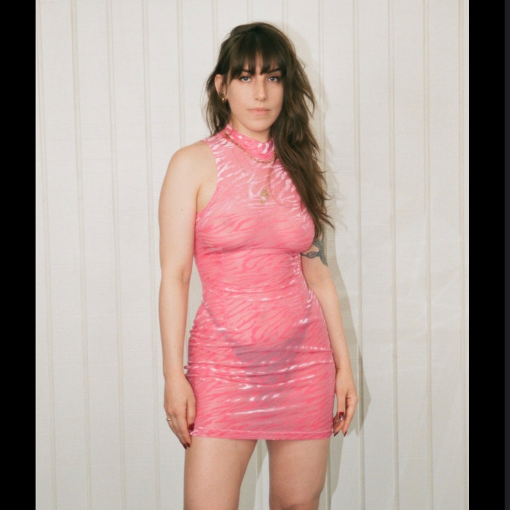 FASHION BRAND COMPANY -  Gem pink velvet minidress